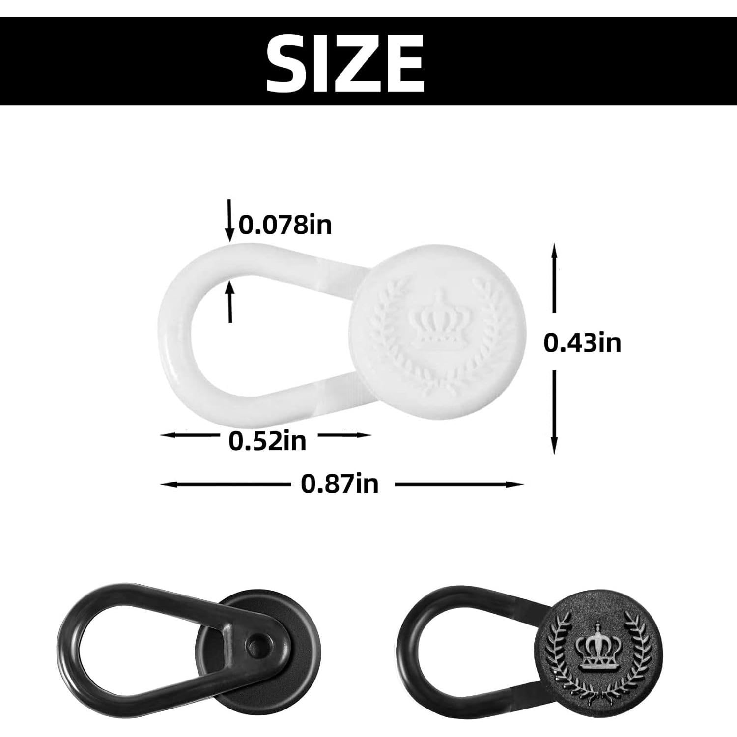 20 Extensores de Cuello de Camisa ZOMAND Negro y Blanco