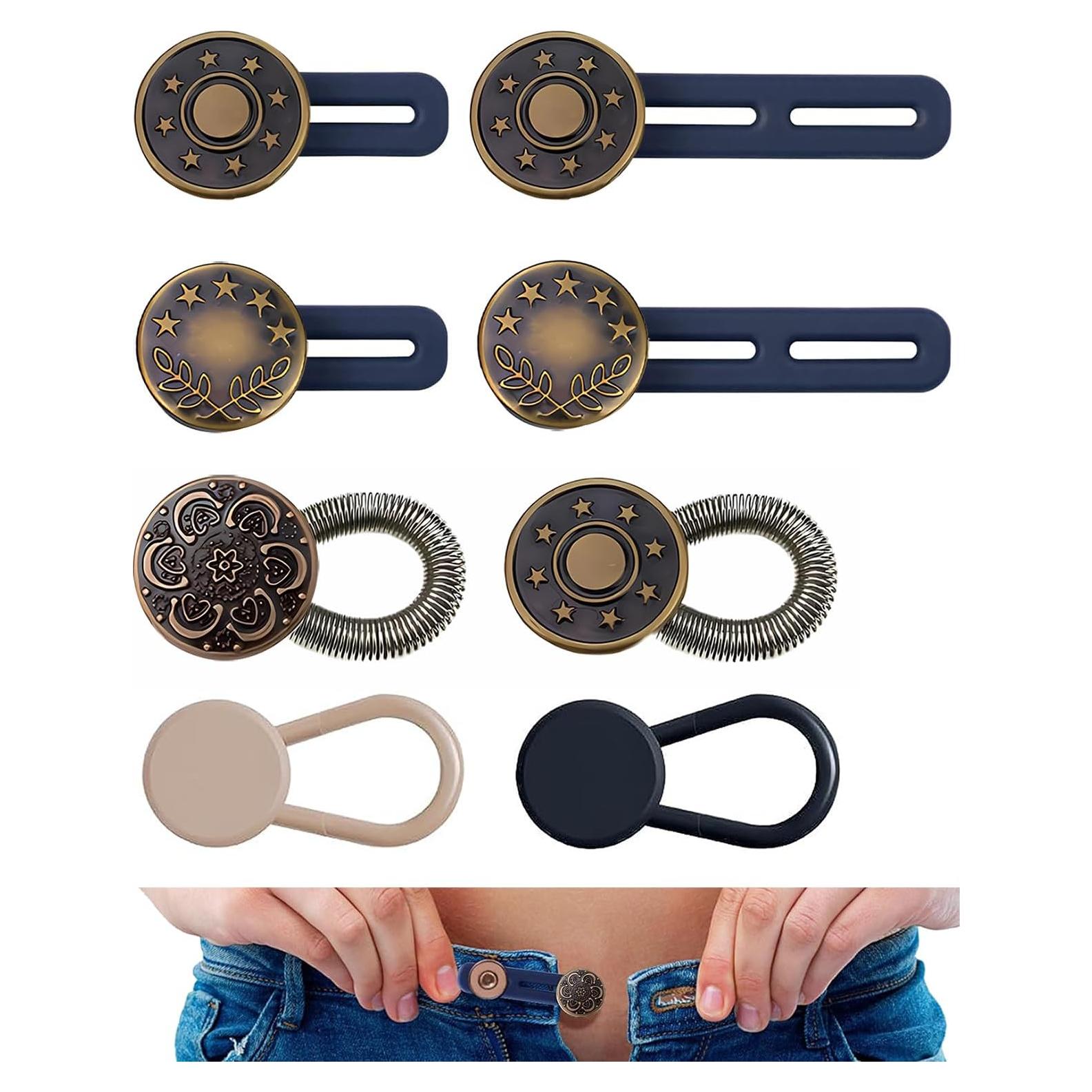 Extensores de Cintura para Jeans Qiifaiikooii - 8 Pcs Ajustables