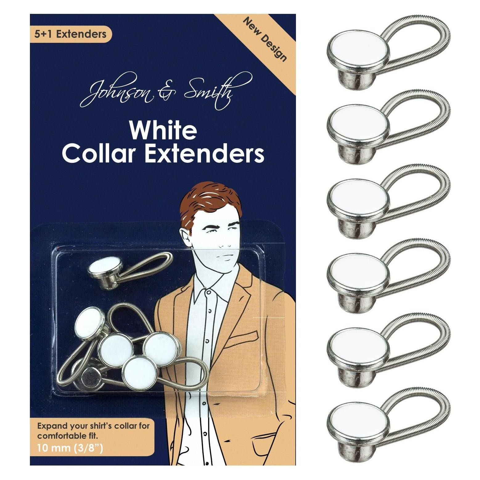 Extensores de Cuello Johnson & Smith, 5 Piezas, Blanco, 10 mm