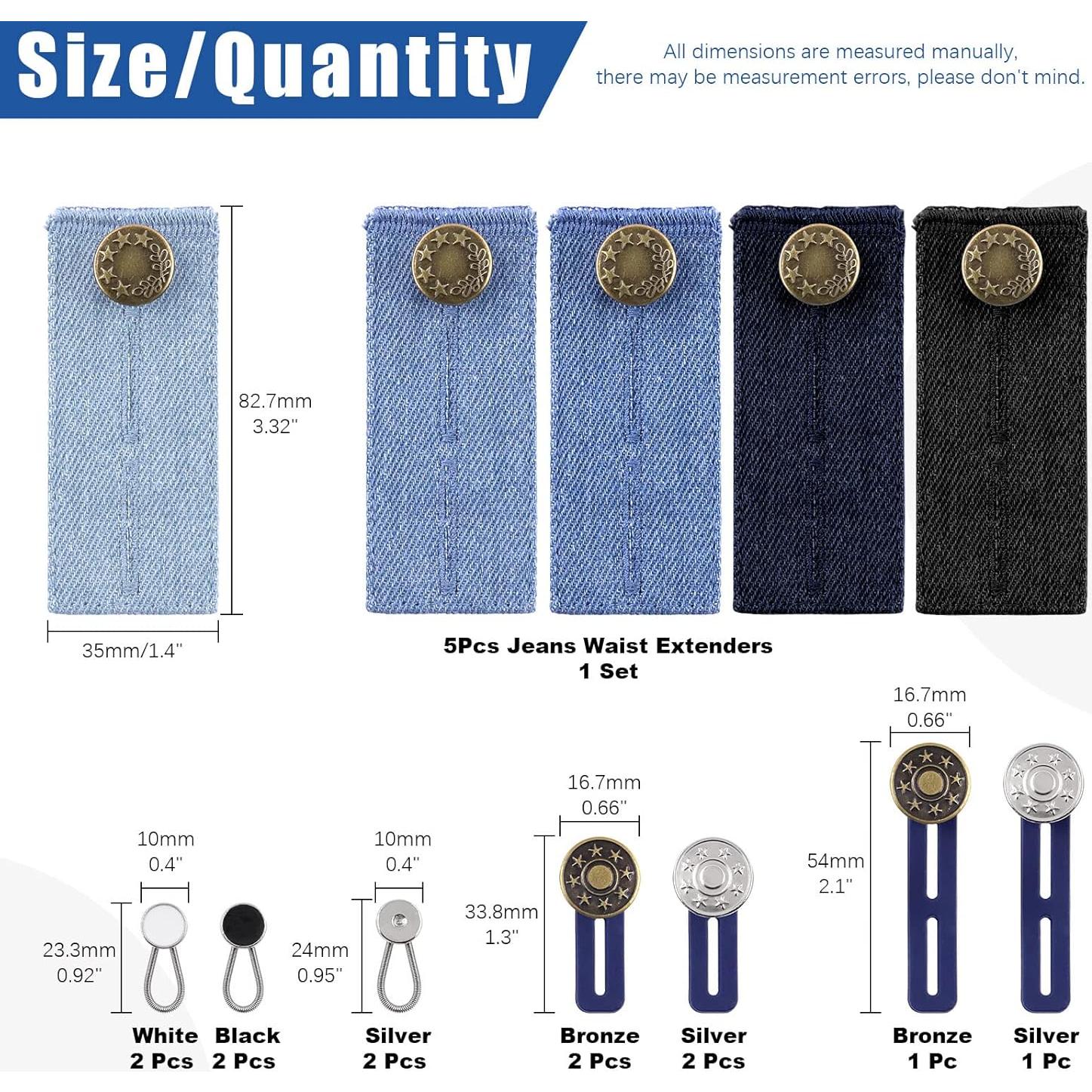 Conjunto de Botones Extensores de Cintura Glarks 17 Piezas