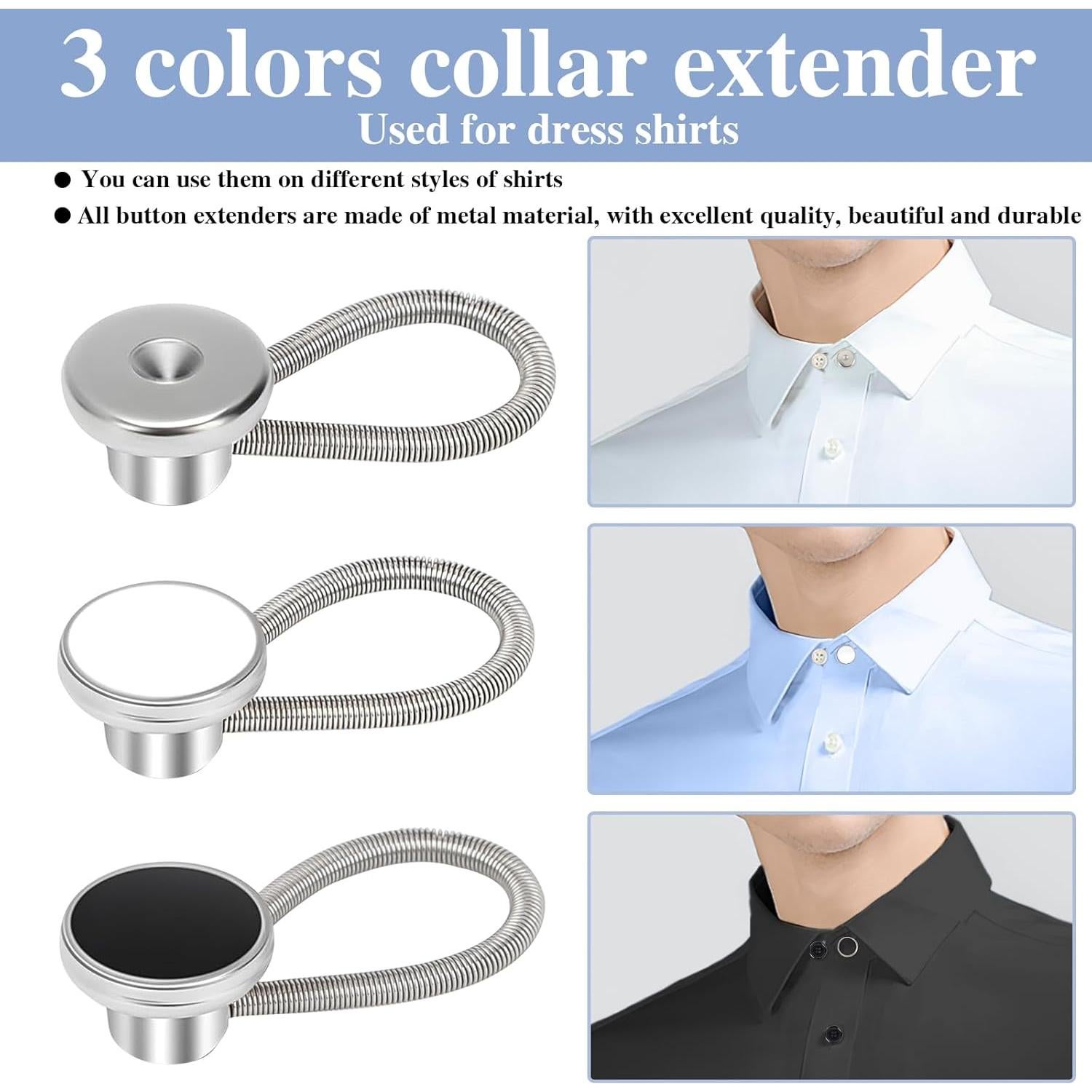 Extensores de Cuello Ajustables Kikazarru - 12 Pcs, 3 Colores