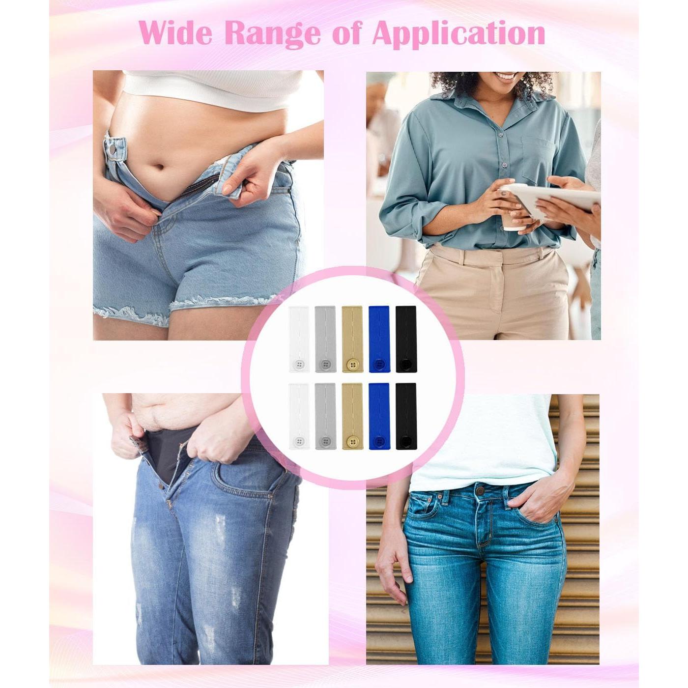 10 Piezas Extensores de Cintura para Jeans Ajustables Keepsweat