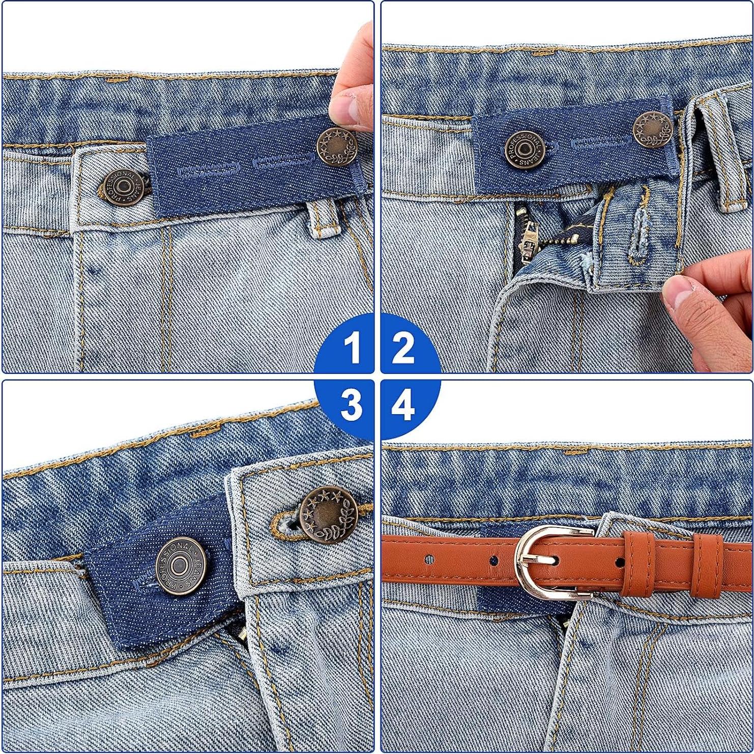 Extensores de Cintura para Jeans Piriuuo - 4 Pcs Ajustables