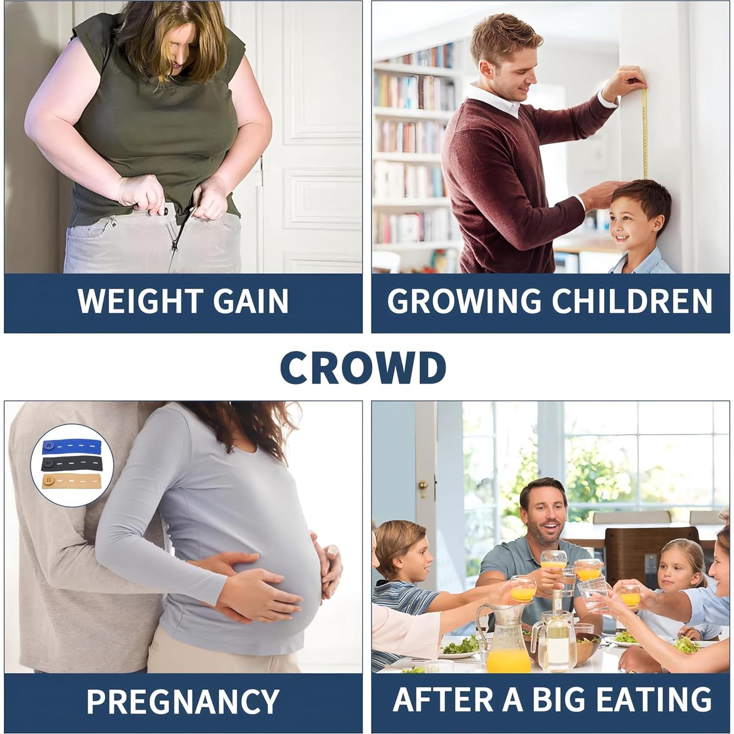 Extensores de Cintura Ajustables BADAO 15pcs para Jeans y Pantalones