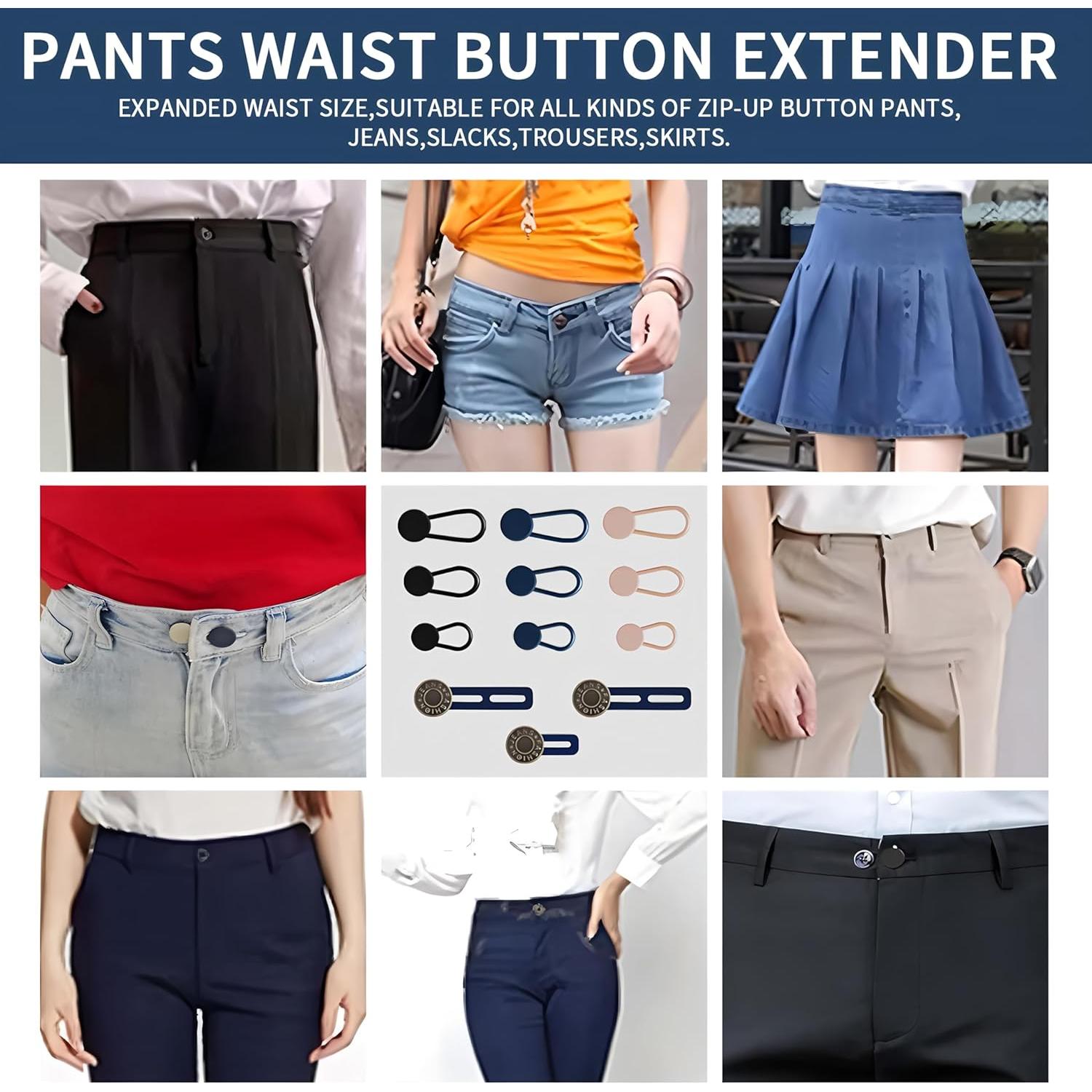 Extensores de Cintura Ajustables BADAO 15pcs para Jeans y Pantalones