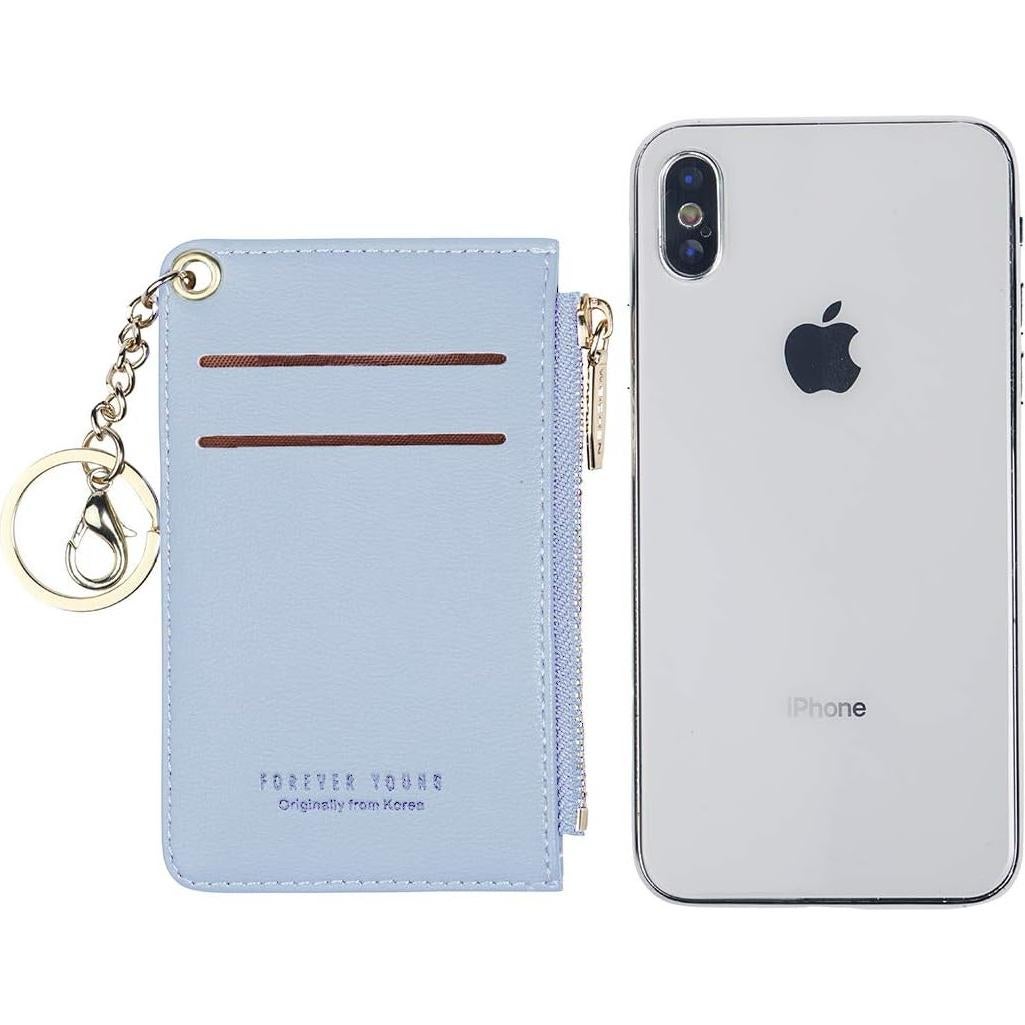 Cartera de Cuero Delgado para Mujeres Prometheism Azul