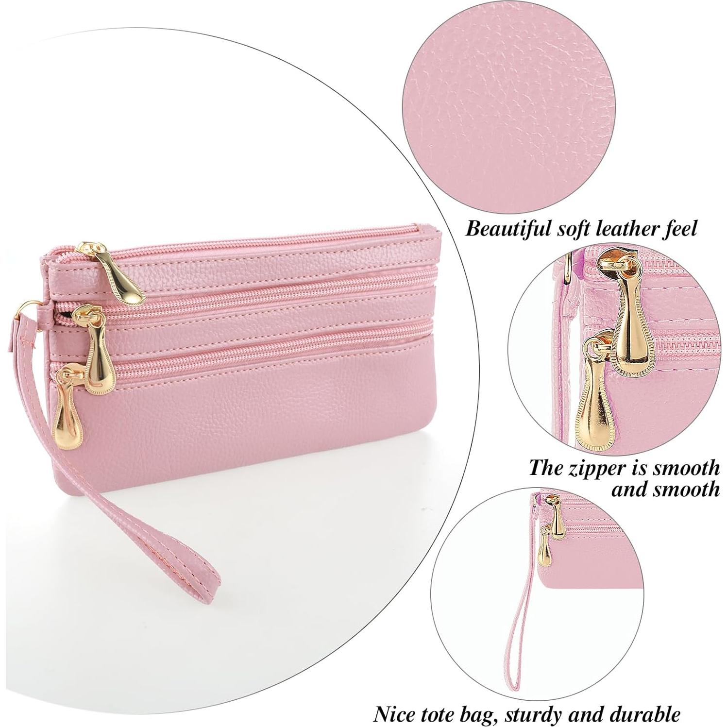 Cartera de muñeca Simarro de PU suave con múltiples bolsillos