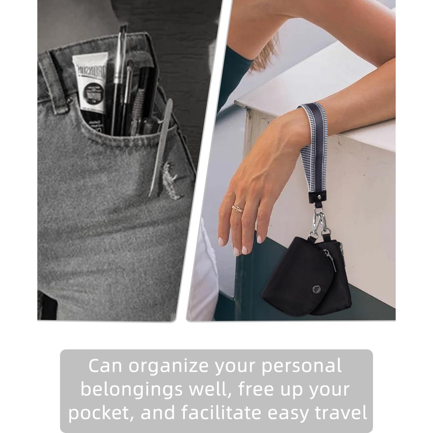 Billetera de muñeca WESTBRONCO para mujeres, nylon impermeable