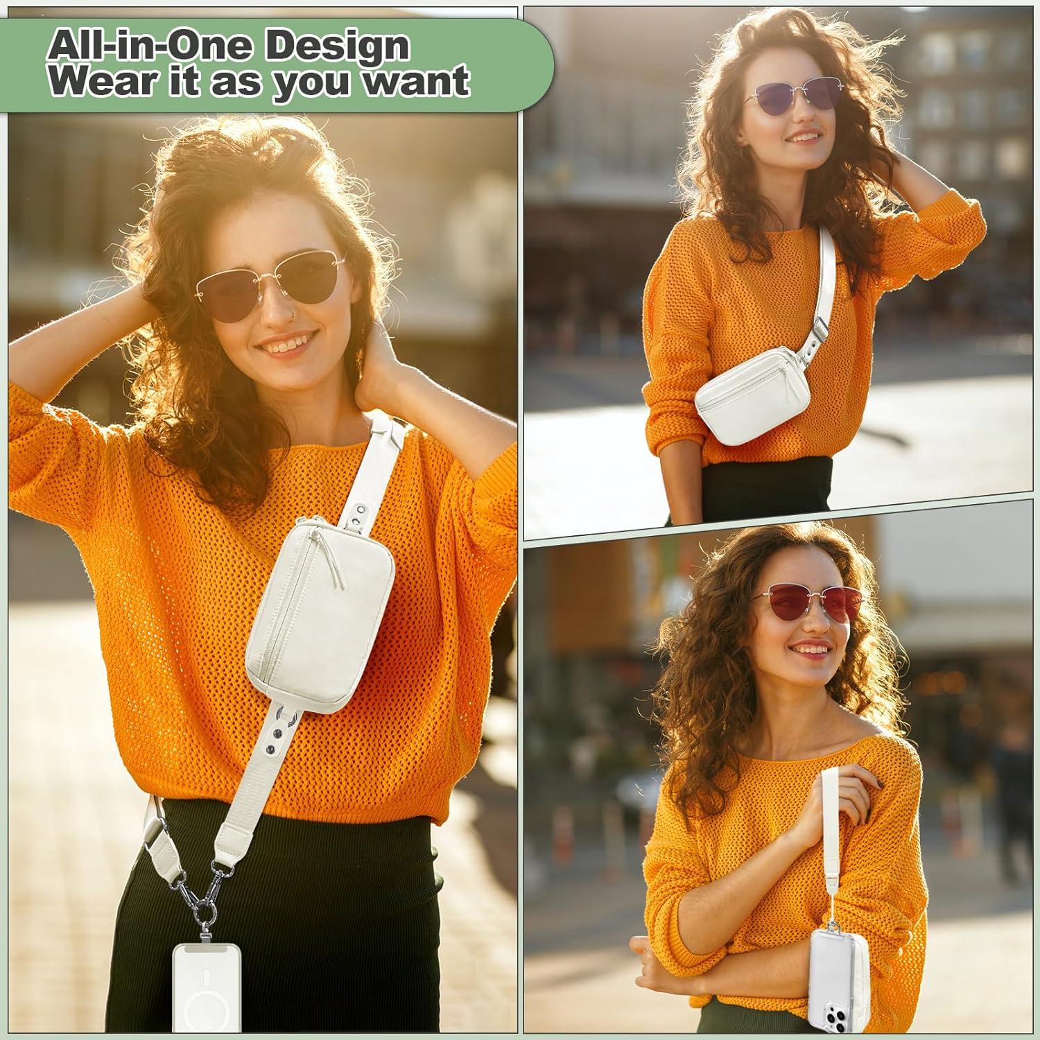 Correa Cruzada para Teléfono YFWE con Cartera RFID Crema