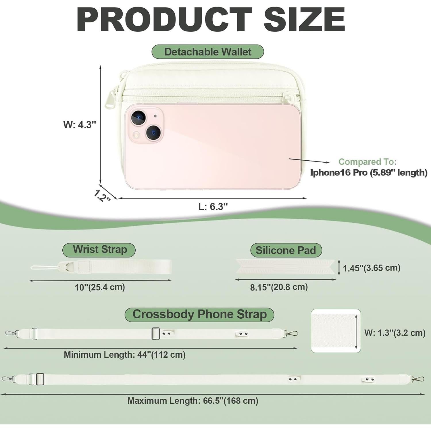 Correa Cruzada para Teléfono YFWE con Cartera RFID Crema