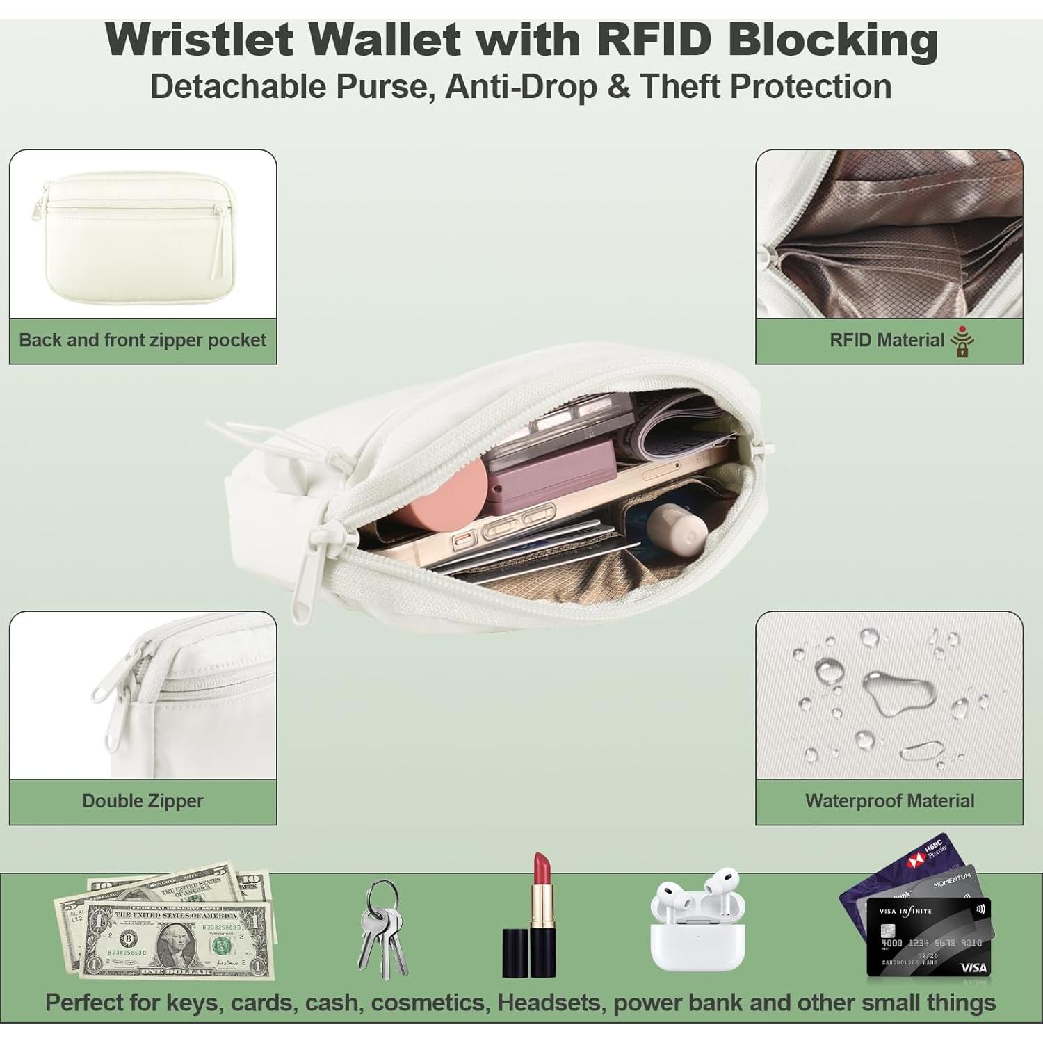 Correa Cruzada para Teléfono YFWE con Cartera RFID Crema