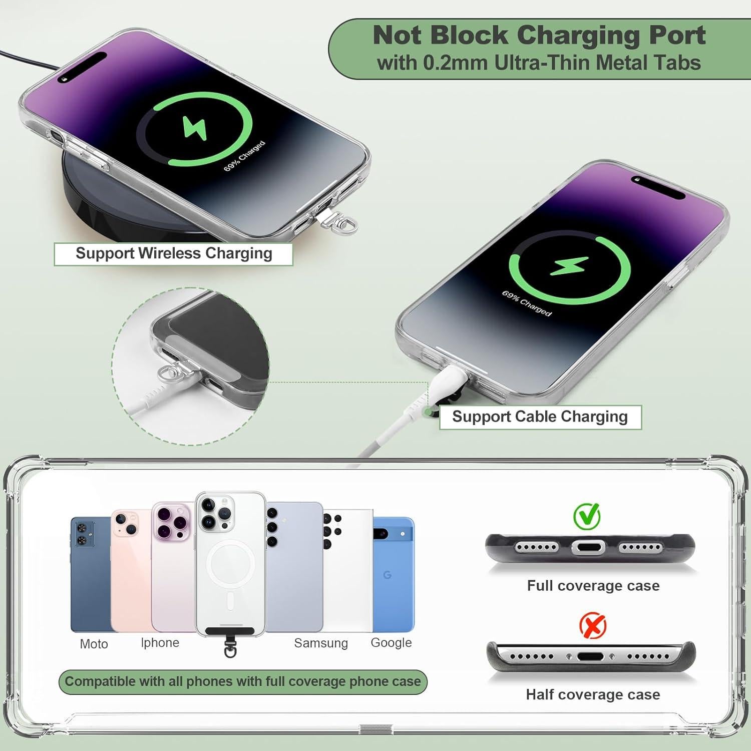 Correa Cruzada para Teléfono YFWE con Cartera RFID Crema