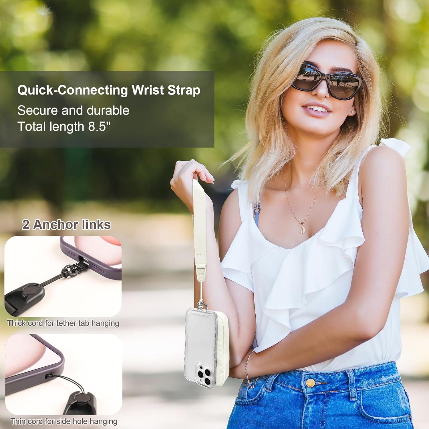 Correa Cruzada para Teléfono YFWE con Cartera RFID Crema