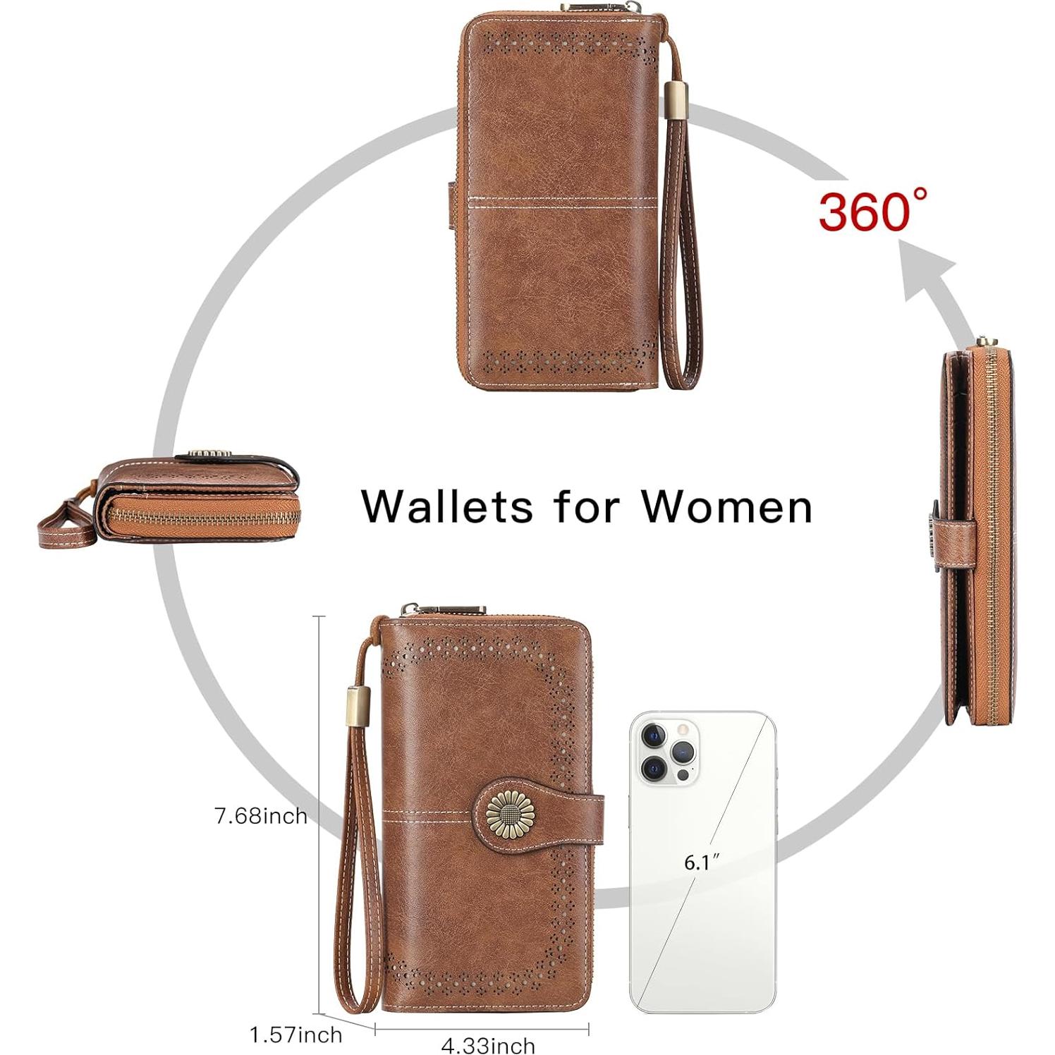 Cartera de Cuero SENDEFN para Mujeres con Bloqueo RFID