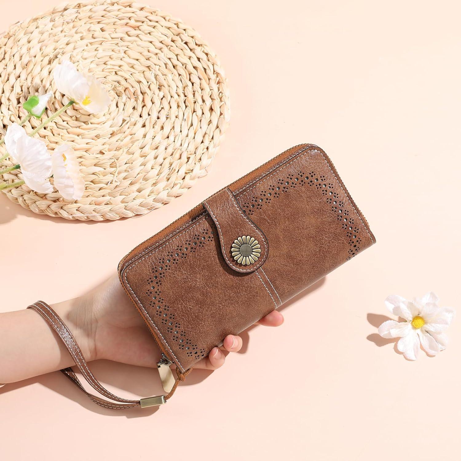 Cartera de Cuero SENDEFN para Mujeres con Bloqueo RFID