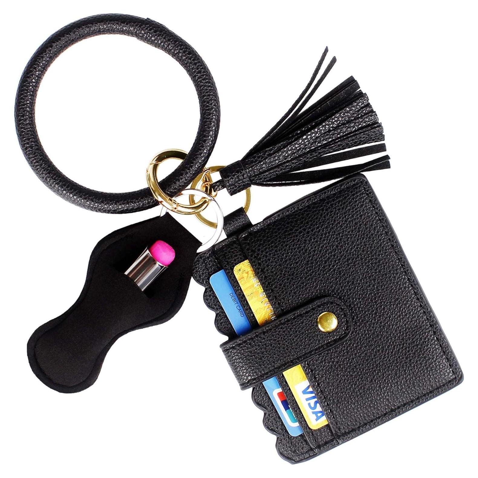 Monedero de muñeca BIHRTC con llavero y soporte labial