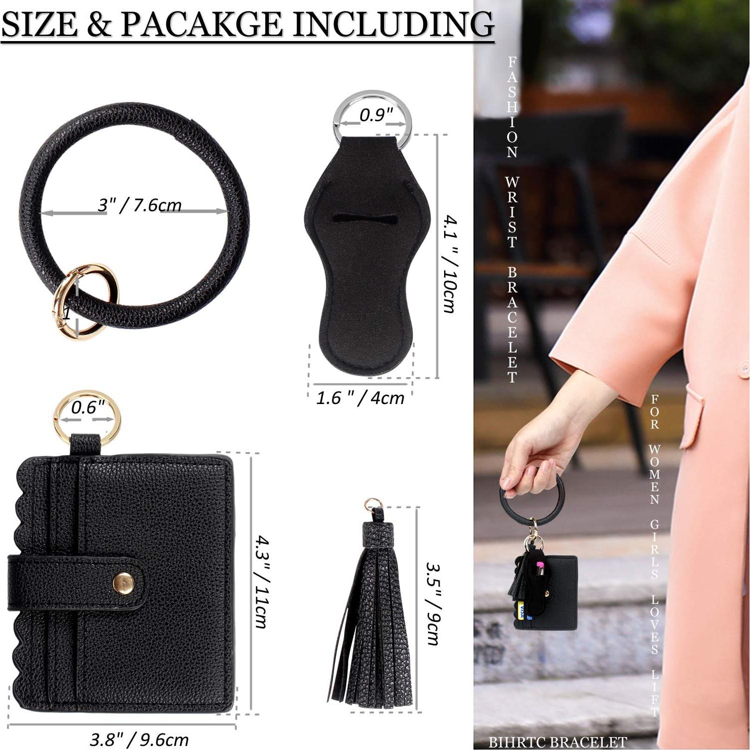 Monedero de muñeca BIHRTC con llavero y soporte labial