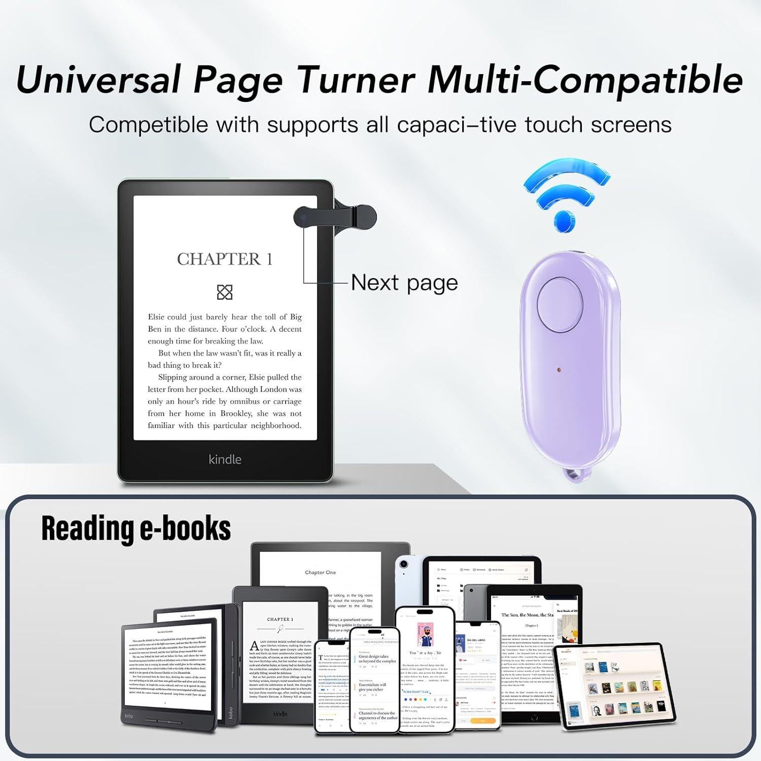 Control Remoto Pasador de Página Kindle y eReaders - Púrpura