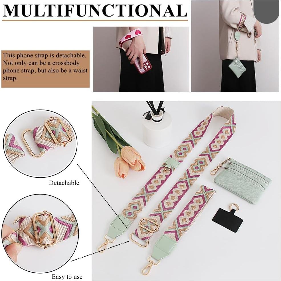 Correa Cruzada para Teléfono Baeleega con Billetera Negra