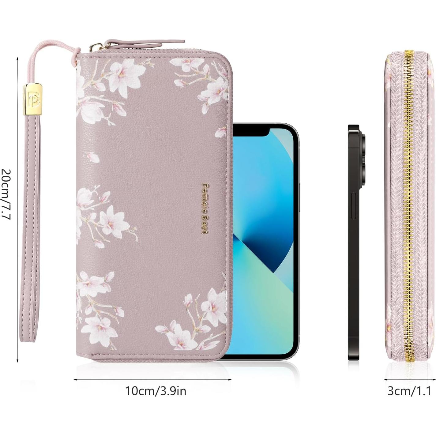 Cartera de Cuero Litchi Pomelo Mejor con Bloqueo RFID 20.1cm