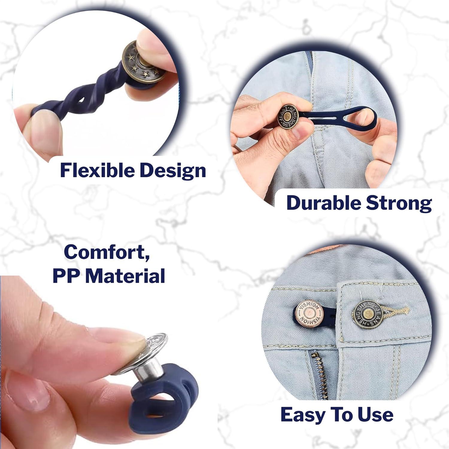 Extensores de Botones de Silicona Lakesstory 17mm 8 Pcs