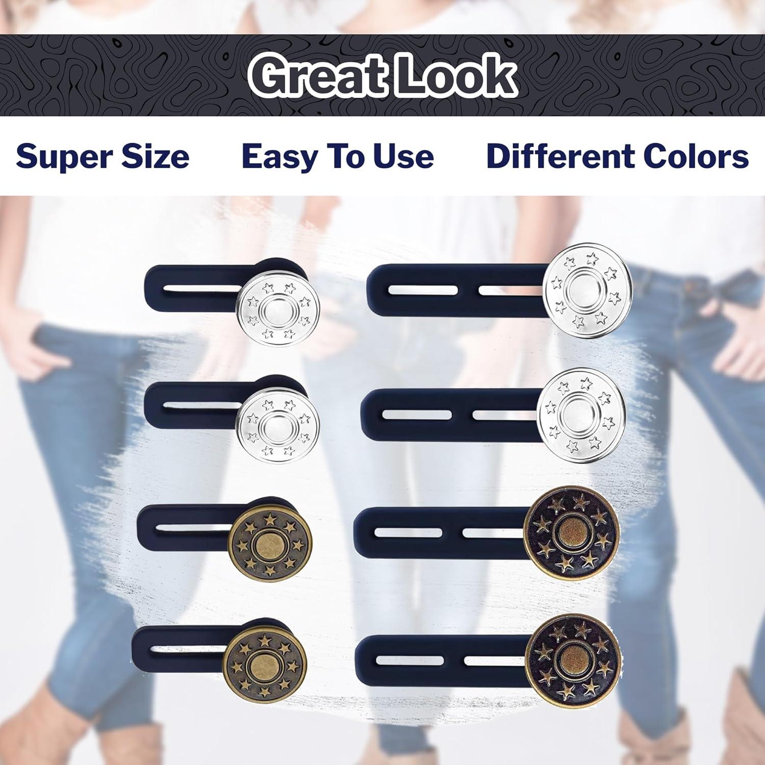 Extensores de Botones de Silicona Lakesstory 17mm 8 Pcs