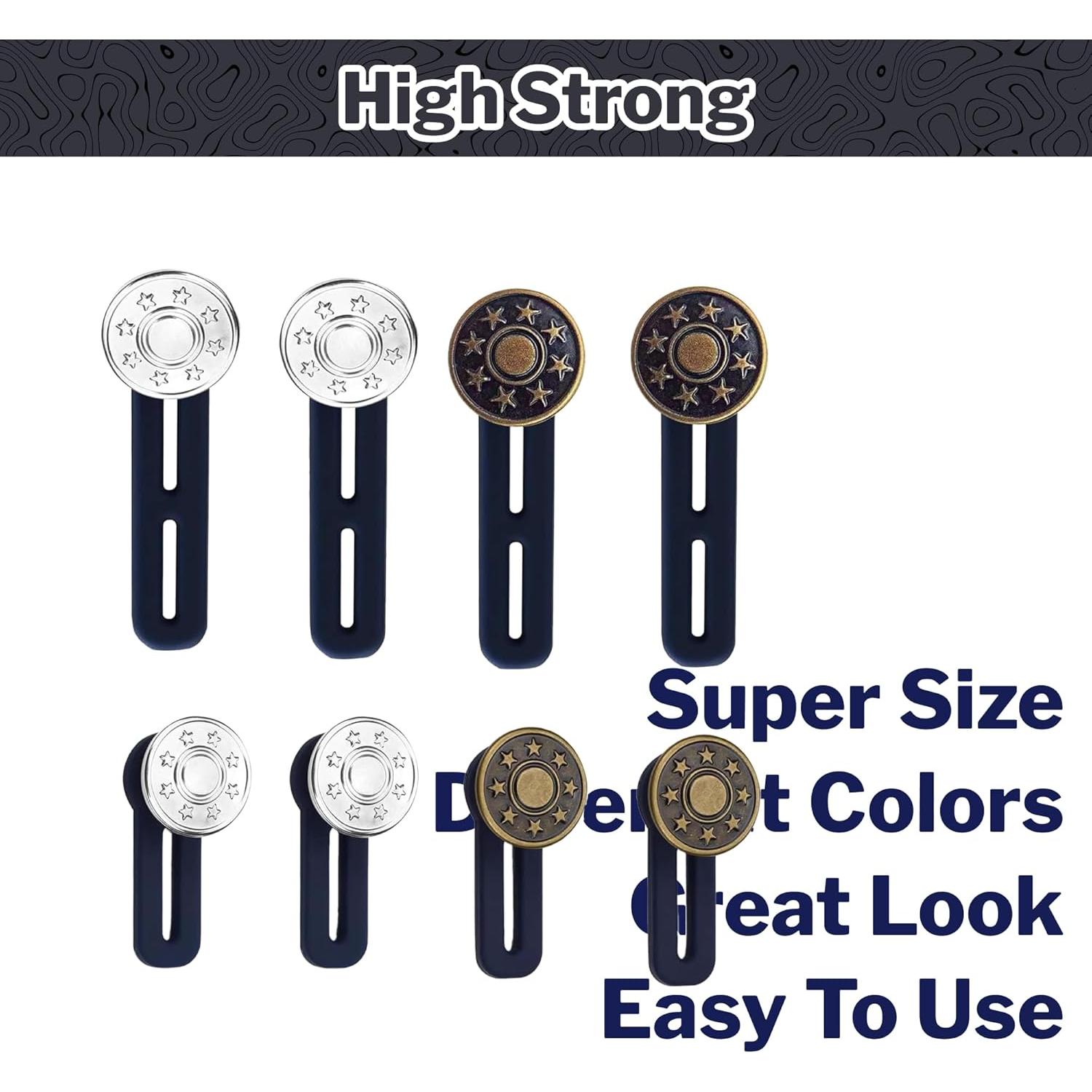 Extensores de Botones de Silicona Lakesstory 17mm 8 Pcs