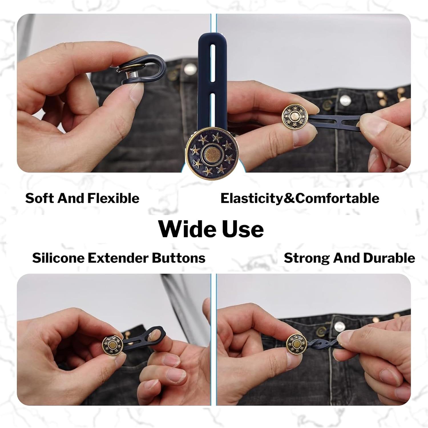 Extensores de Botones de Silicona Lakesstory 17mm 8 Pcs