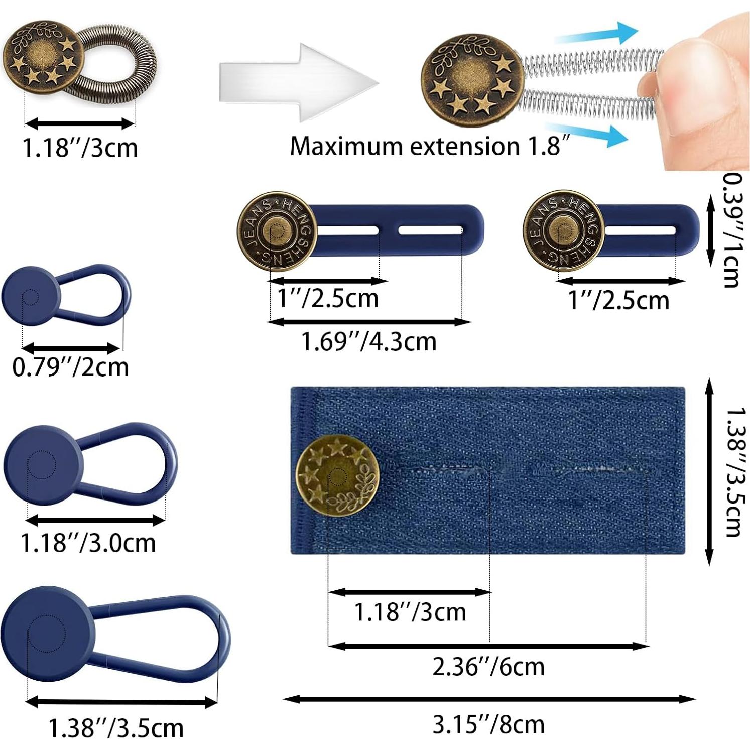 Extensores de Cintura para Jeans Lmuwecno 30 Piezas Multicolor