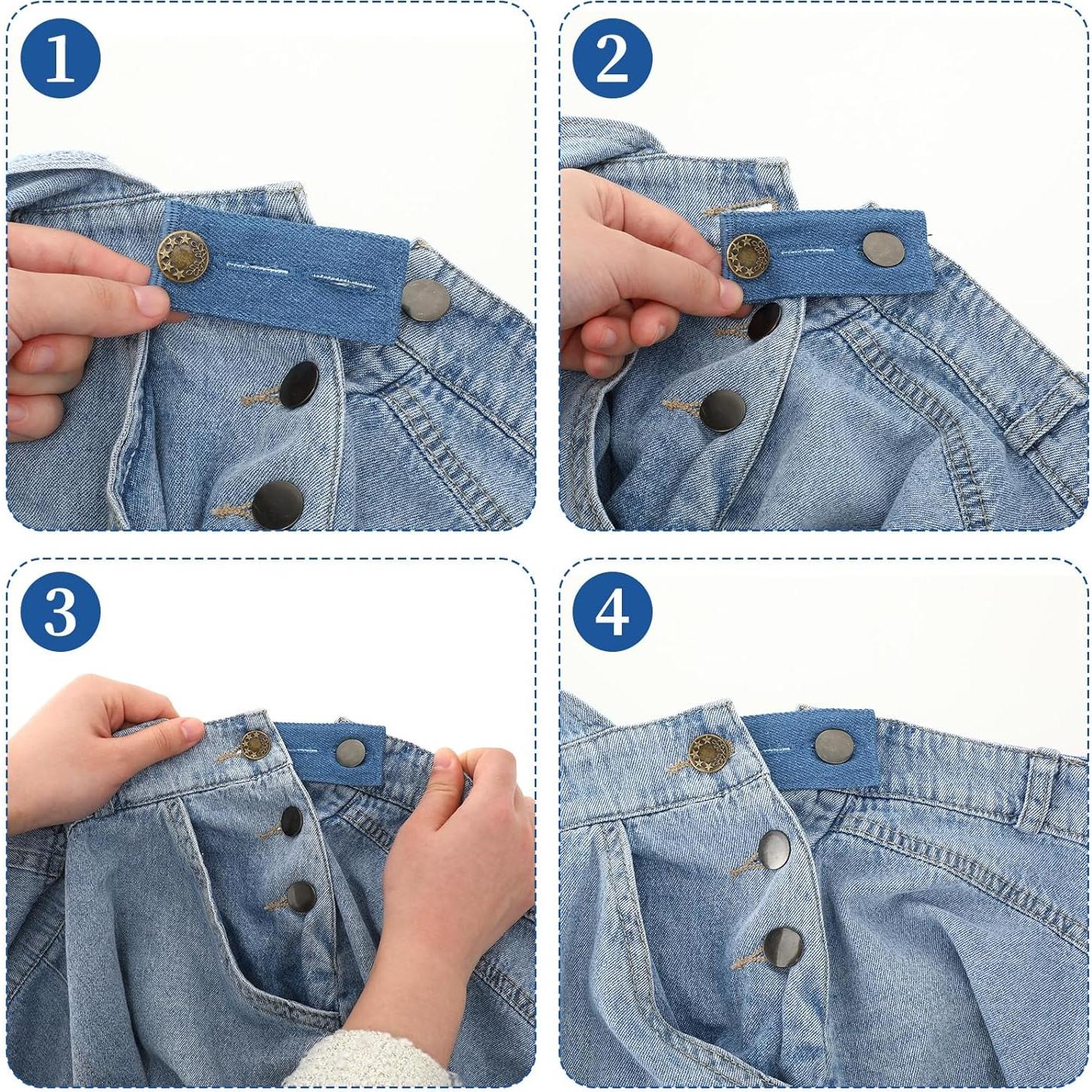 Extensores de Cintura Ajustables 4 Piezas Hariendny para Jeans