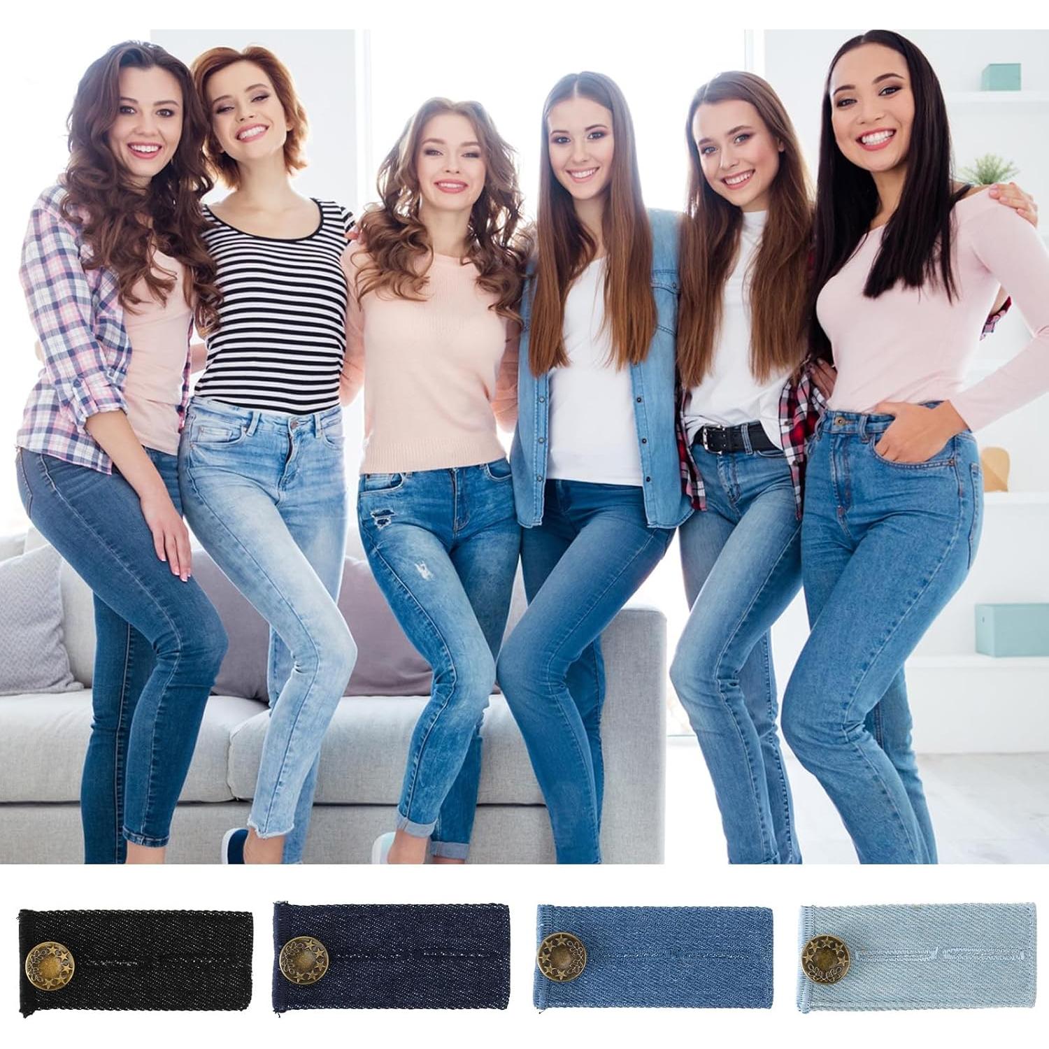Extensores de Cintura Ajustables 4 Piezas Hariendny para Jeans