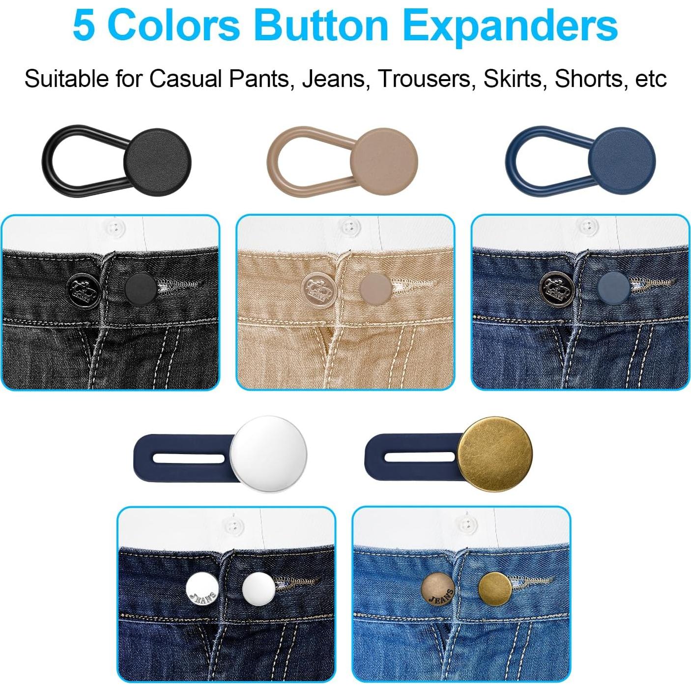 Extensores de Cintura para Pantalones EZJIAYOU - 12 Pcs Ajustables