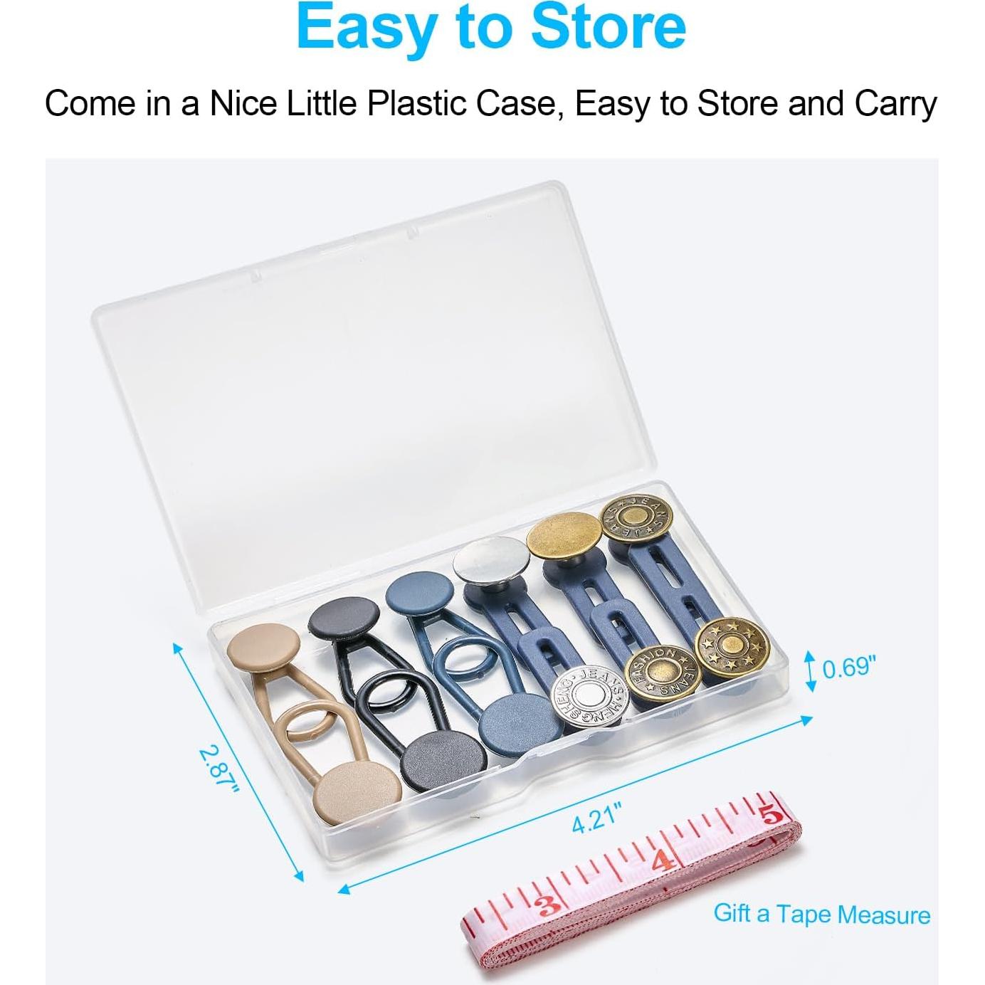 Extensores de Cintura para Pantalones EZJIAYOU - 12 Pcs Ajustables