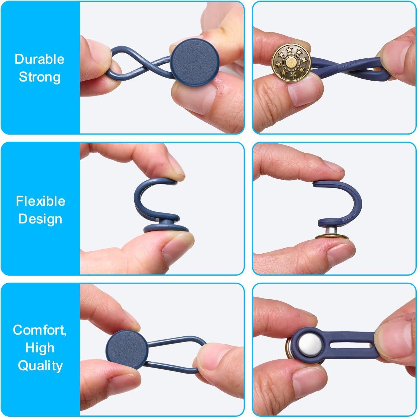 Extensores de Cintura para Pantalones EZJIAYOU - 12 Pcs Ajustables