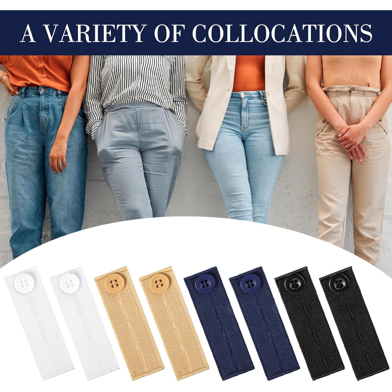 Extensores de Cintura Elásticos 8 Pcs Salbsever para Pantalones