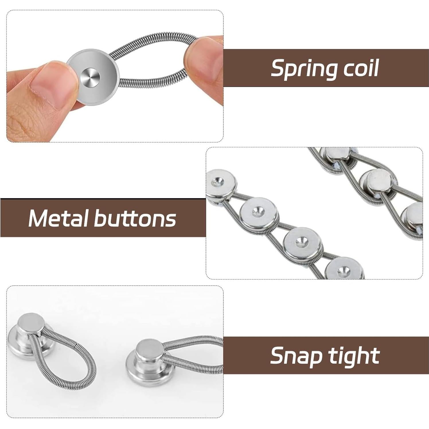 Extensores de Collar ZELMELTE 6pcs Metal Blanco para Camisas