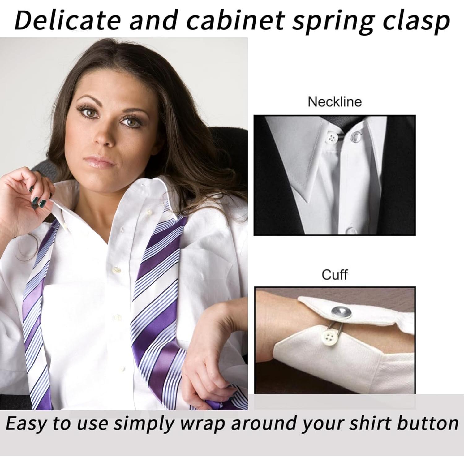 Extensores de Collar ZELMELTE 6pcs Metal Blanco para Camisas