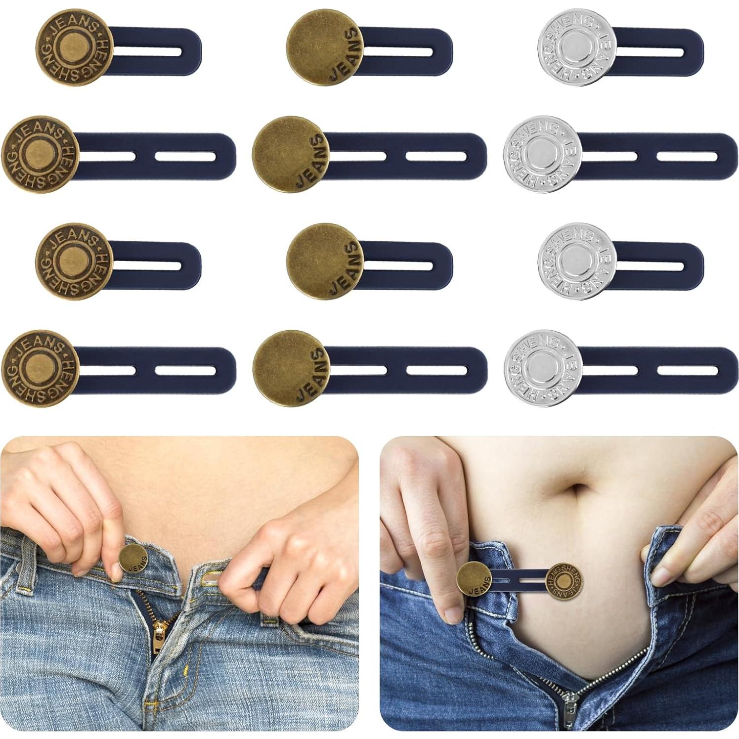 Extensores de Botón Heclia para Jeans - 12PCS, Ajuste Rápido