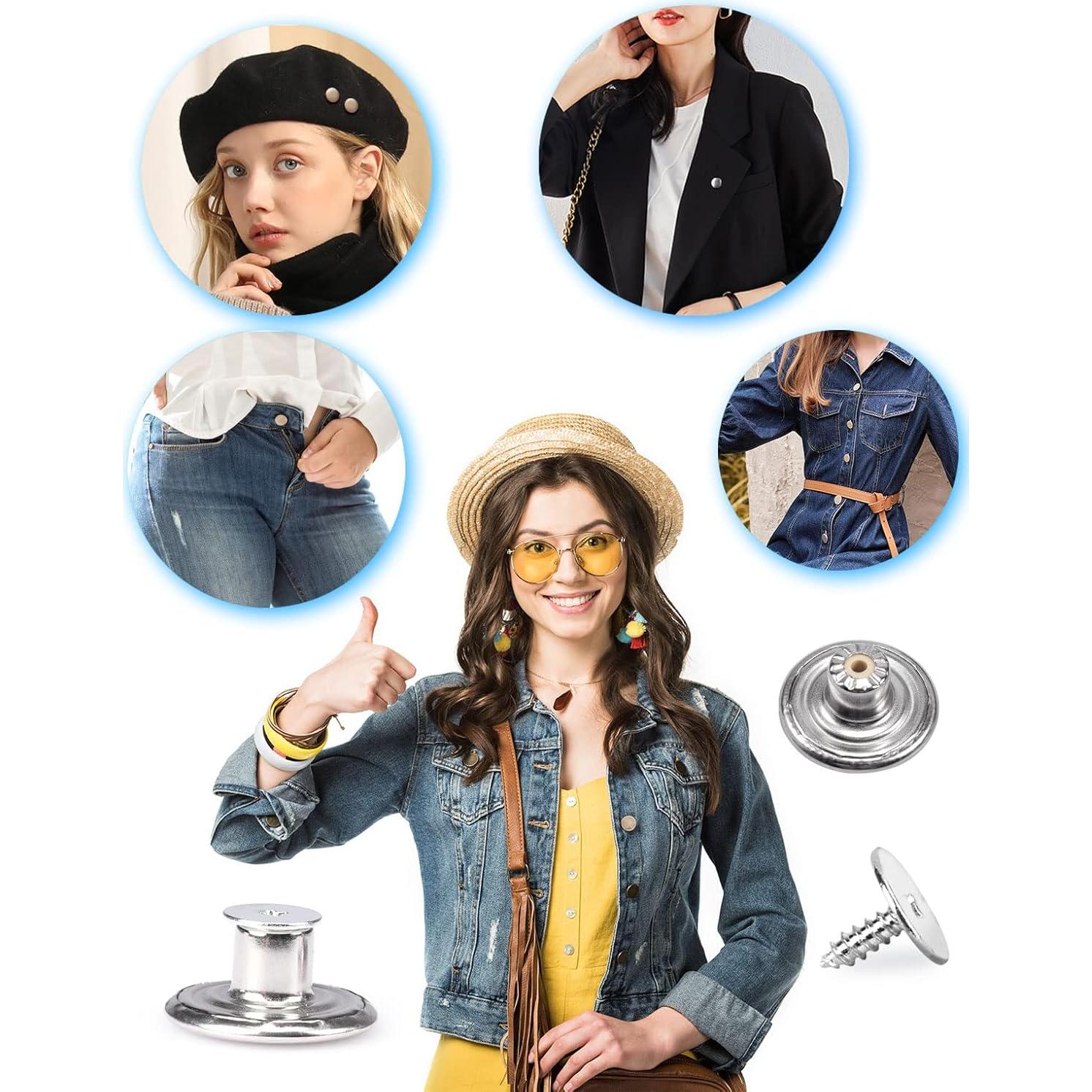 Botones de Jeans Ajustables YUANHANG - 24 Piezas Metálicas