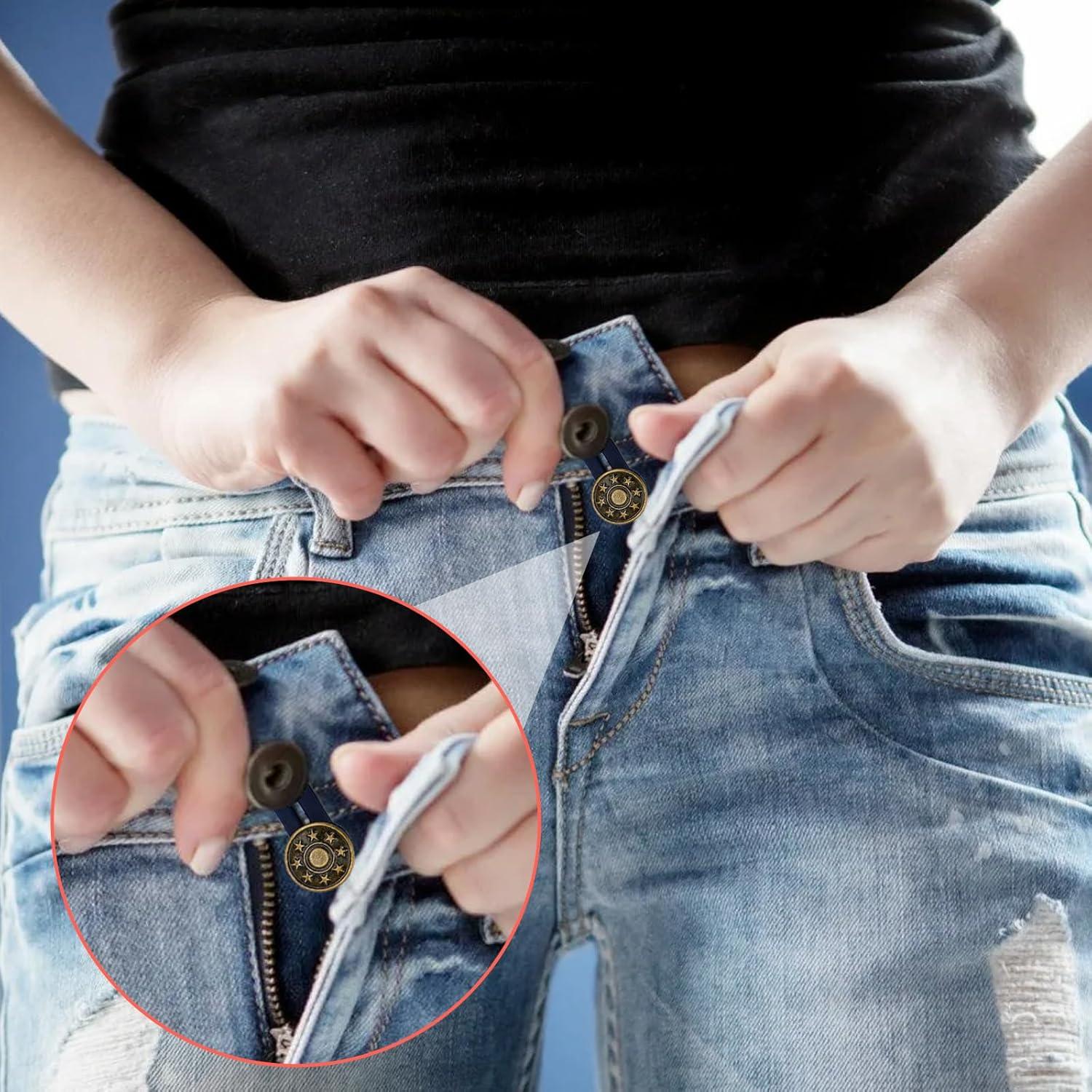 28 Extensores de Botones para Jeans Sin Coser Siutaga