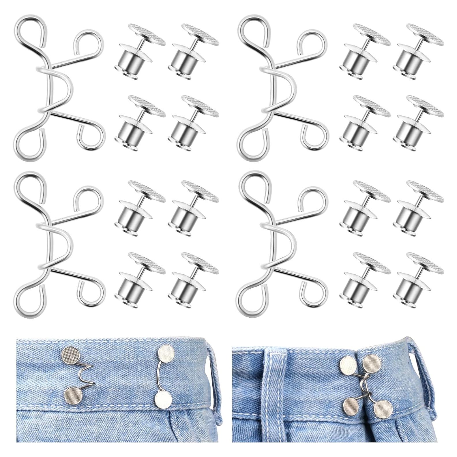 Extensor de Hebilla de Cintura Ajustable MOZEAT LENS Plata 4 Piezas