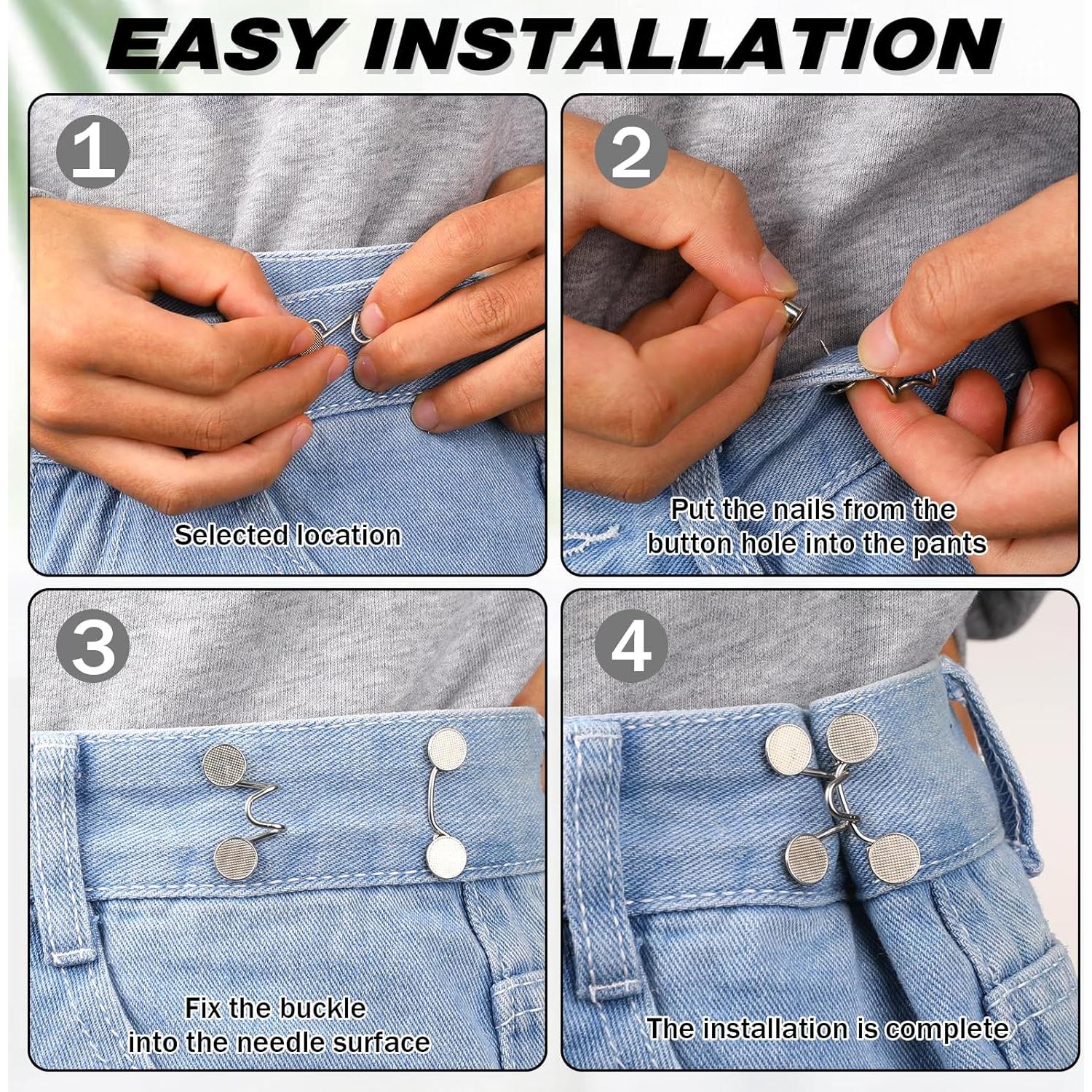 Extensor de Hebilla de Cintura Ajustable MOZEAT LENS Plata 4 Piezas