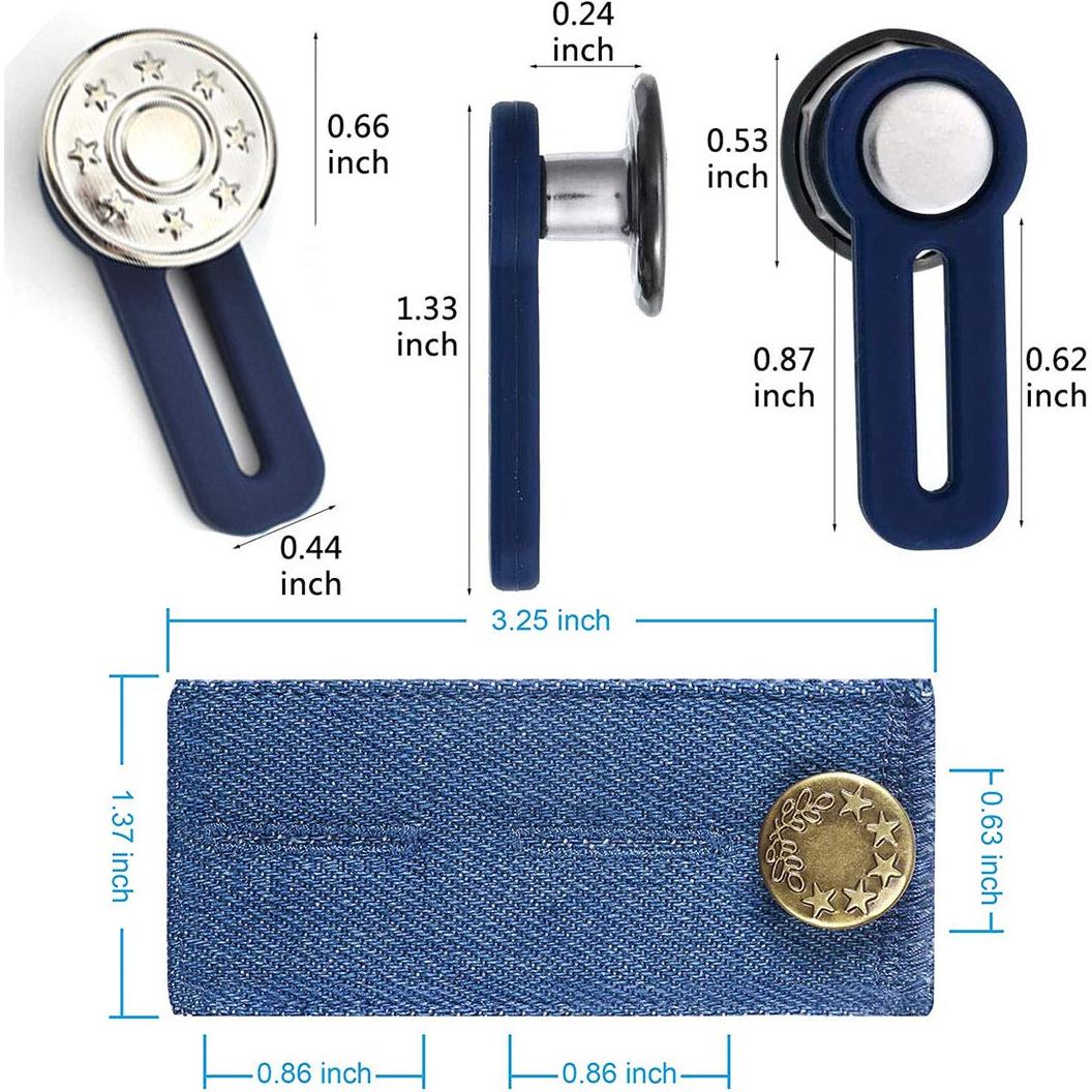 Extensores de Cintura Taoqiao 6 Piezas Ajustables para Pantalones