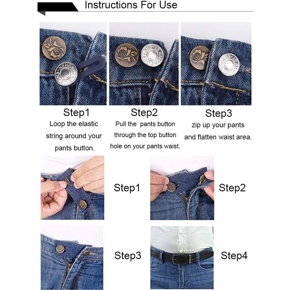 Extensores de Cintura Taoqiao 6 Piezas Ajustables para Pantalones