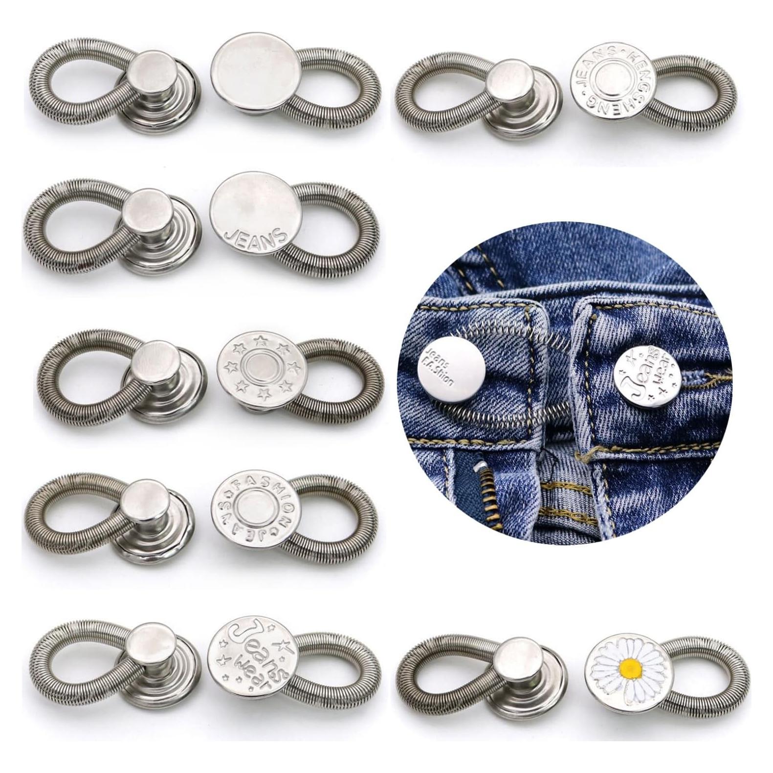 Extensores de Botón Luxiv, 7 Piezas, Ajustables para Ropa