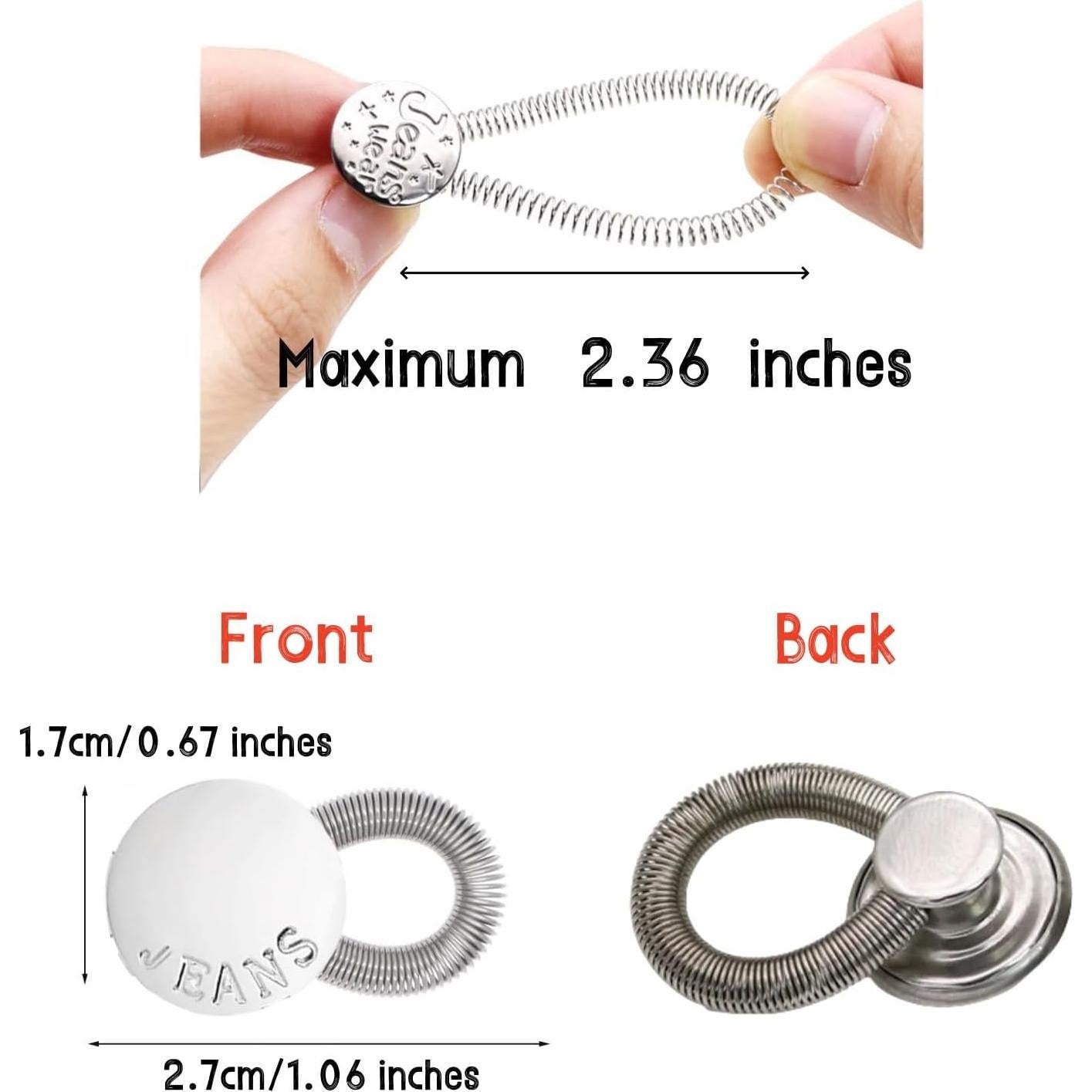 Extensores de Botón Luxiv, 7 Piezas, Ajustables para Ropa