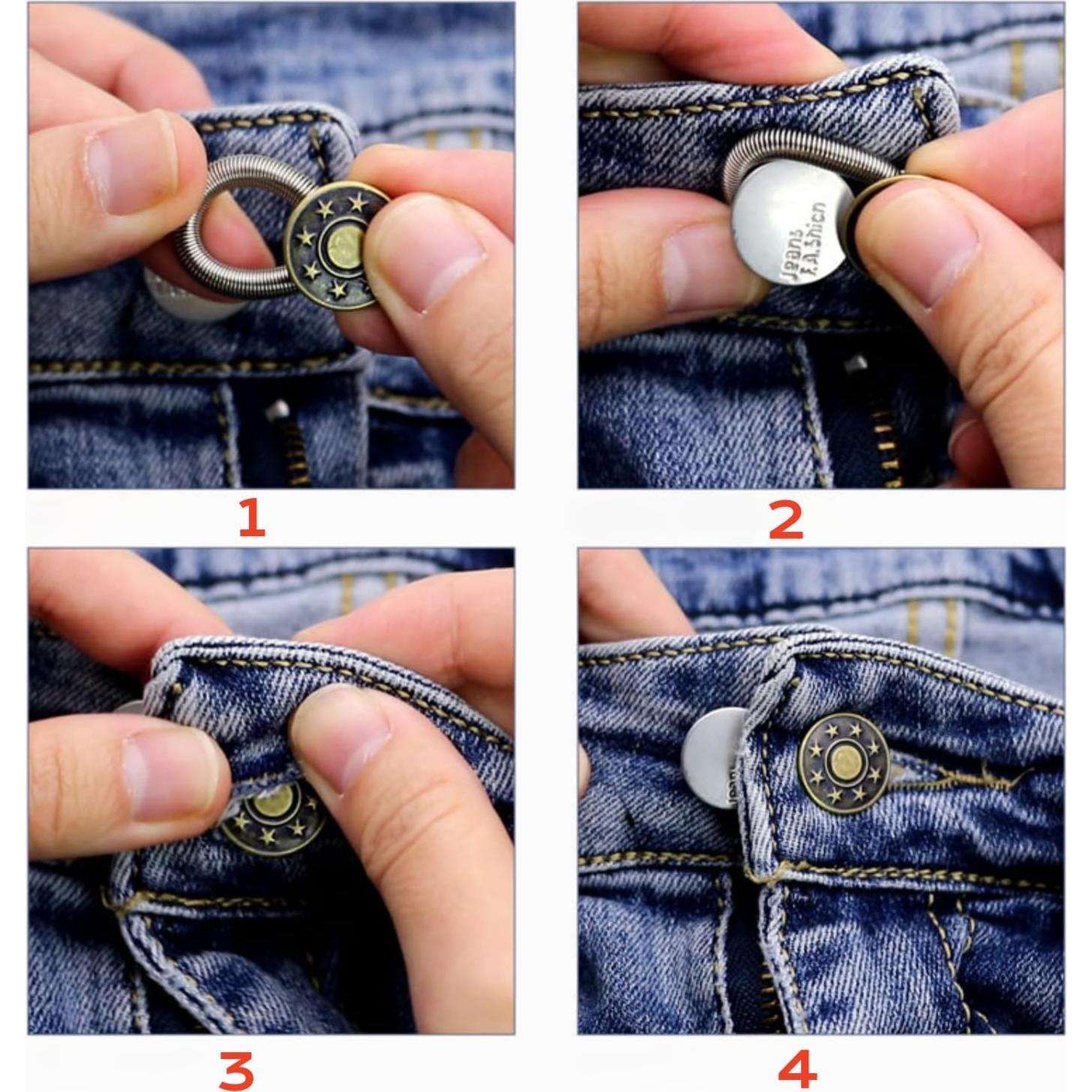 Extensores de Botón Luxiv, 7 Piezas, Ajustables para Ropa