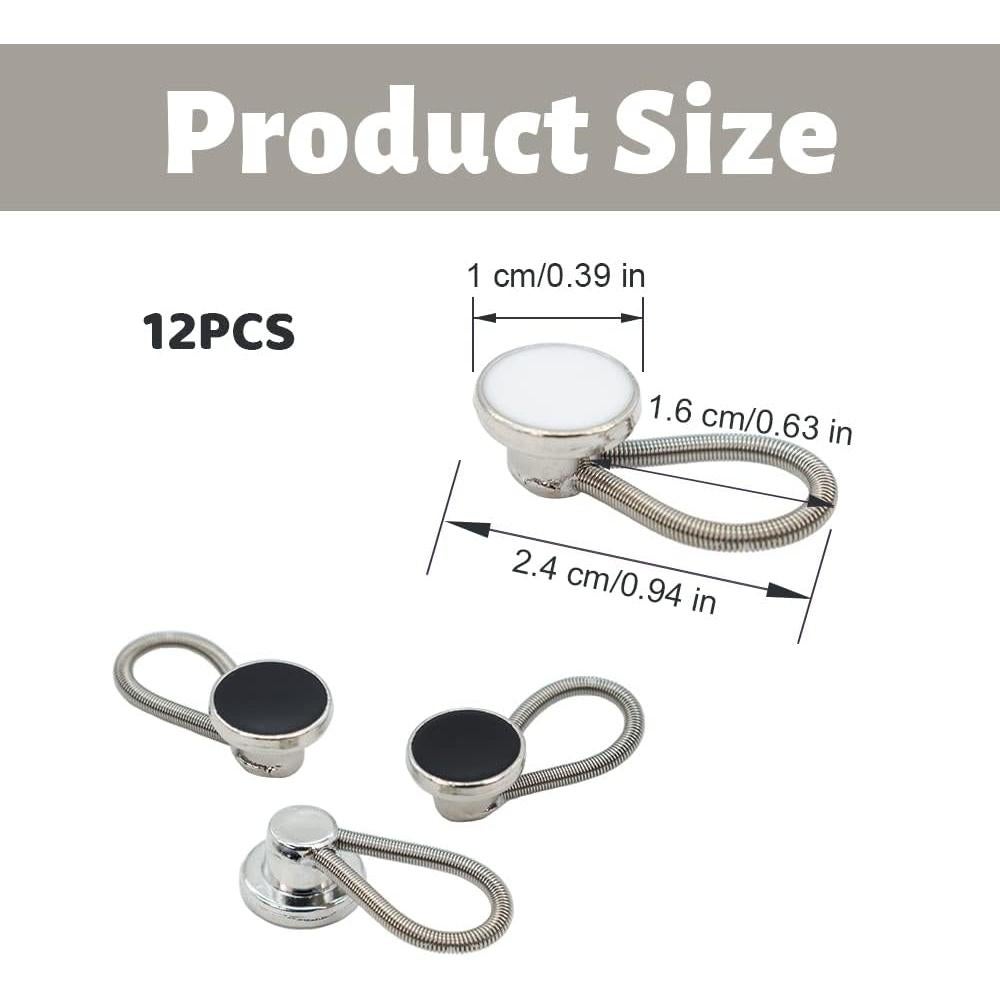 12 Extensores de Cuello Elástico LIOUCBD para Camisas - 6 Blancos y 6 Negros