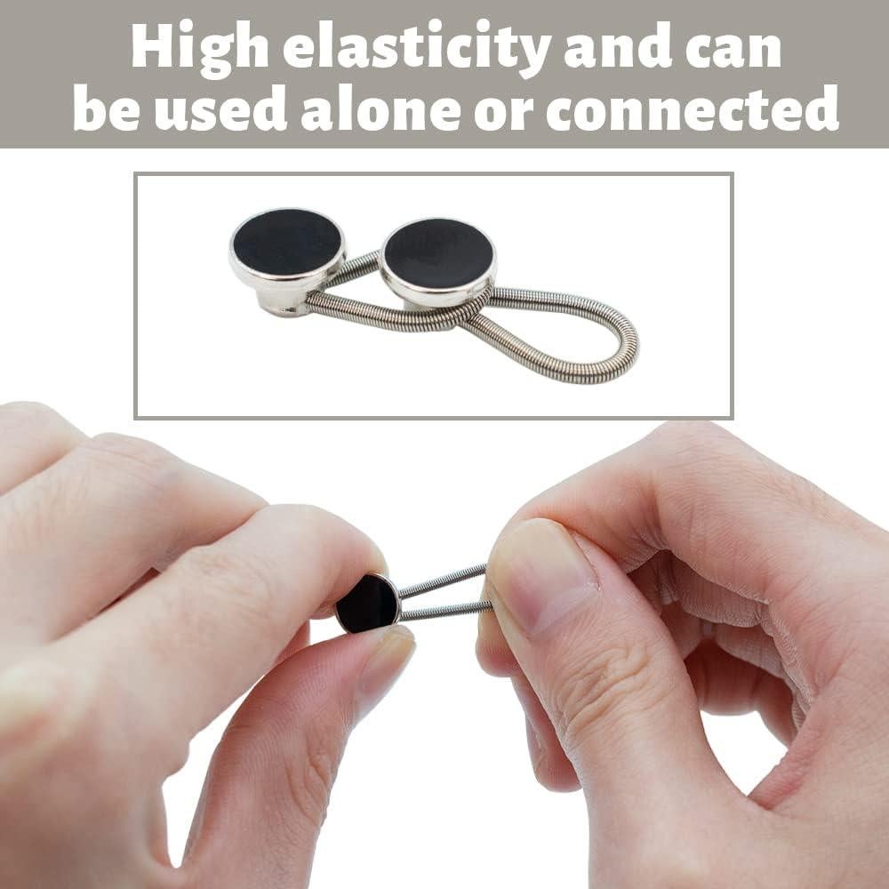 12 Extensores de Cuello Elástico LIOUCBD para Camisas - 6 Blancos y 6 Negros