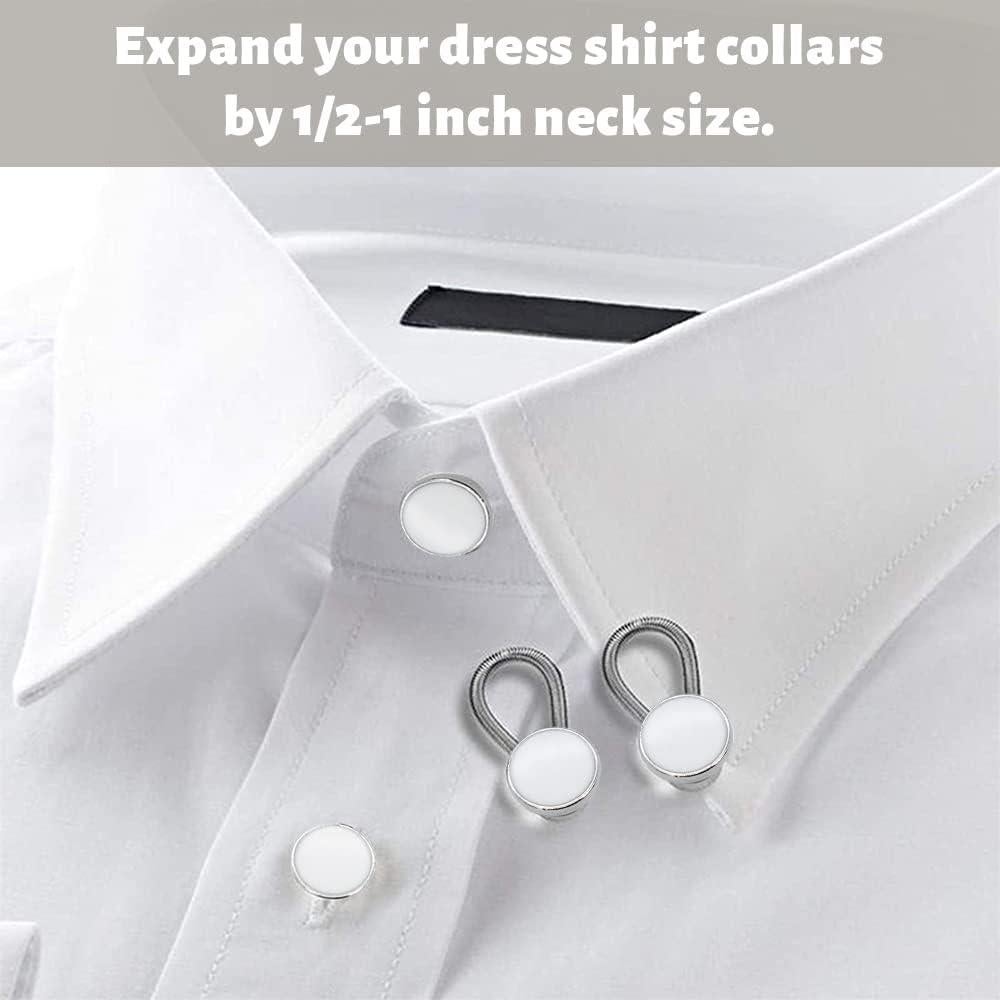 12 Extensores de Cuello Elástico LIOUCBD para Camisas - 6 Blancos y 6 Negros